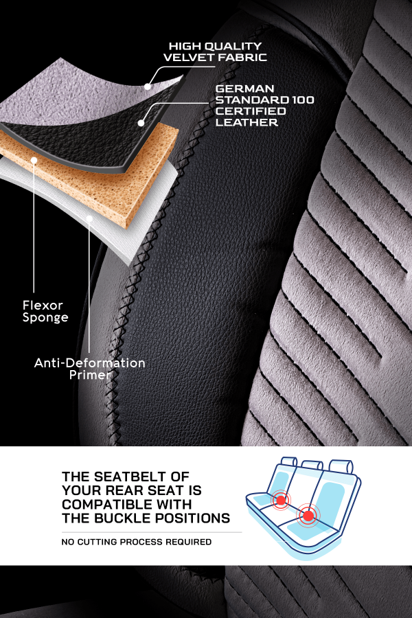 Panda Dubai Series Universal Car Seat Cover White Panda Seat Cover