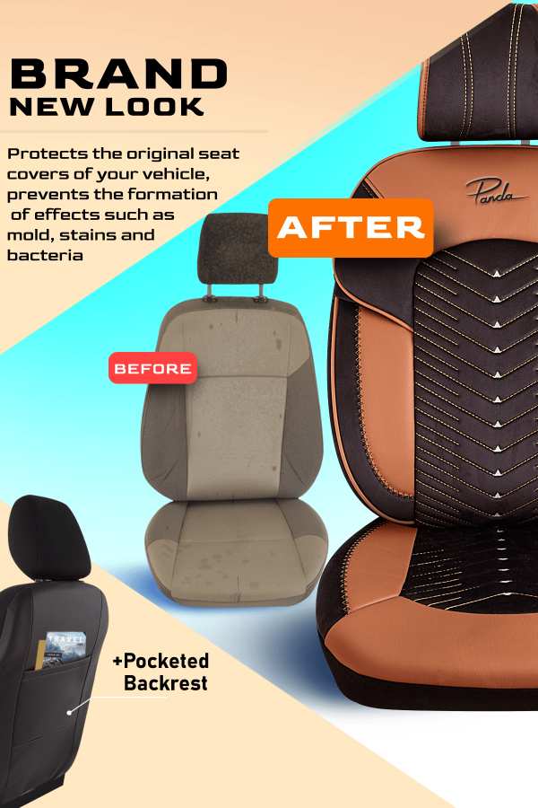 Panda Dubai Series Universal Car Seat Cover Tan Panda Seat Cover